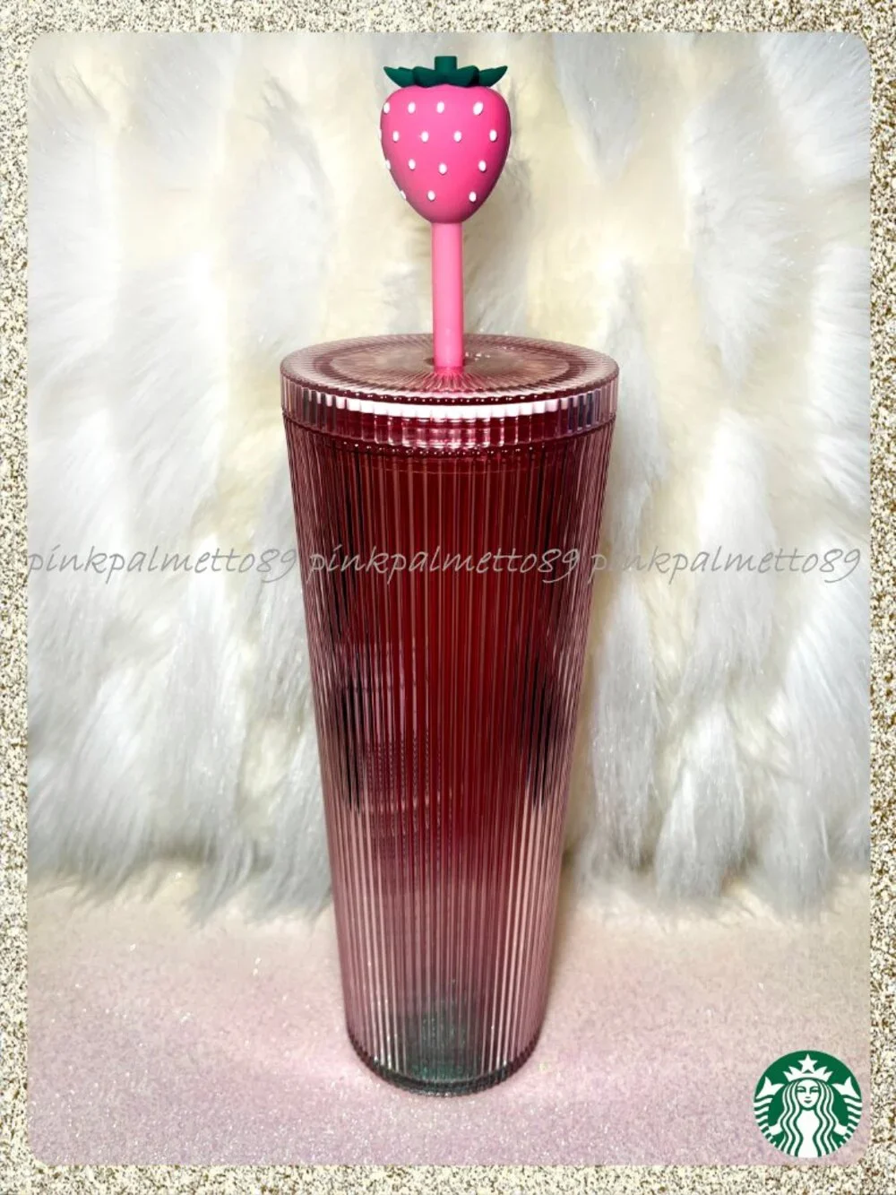 ✨🍓 NWT 2026 Starbucks 'Pink Drink' Strawberry Pleated Venti Cold Cup Tumbler